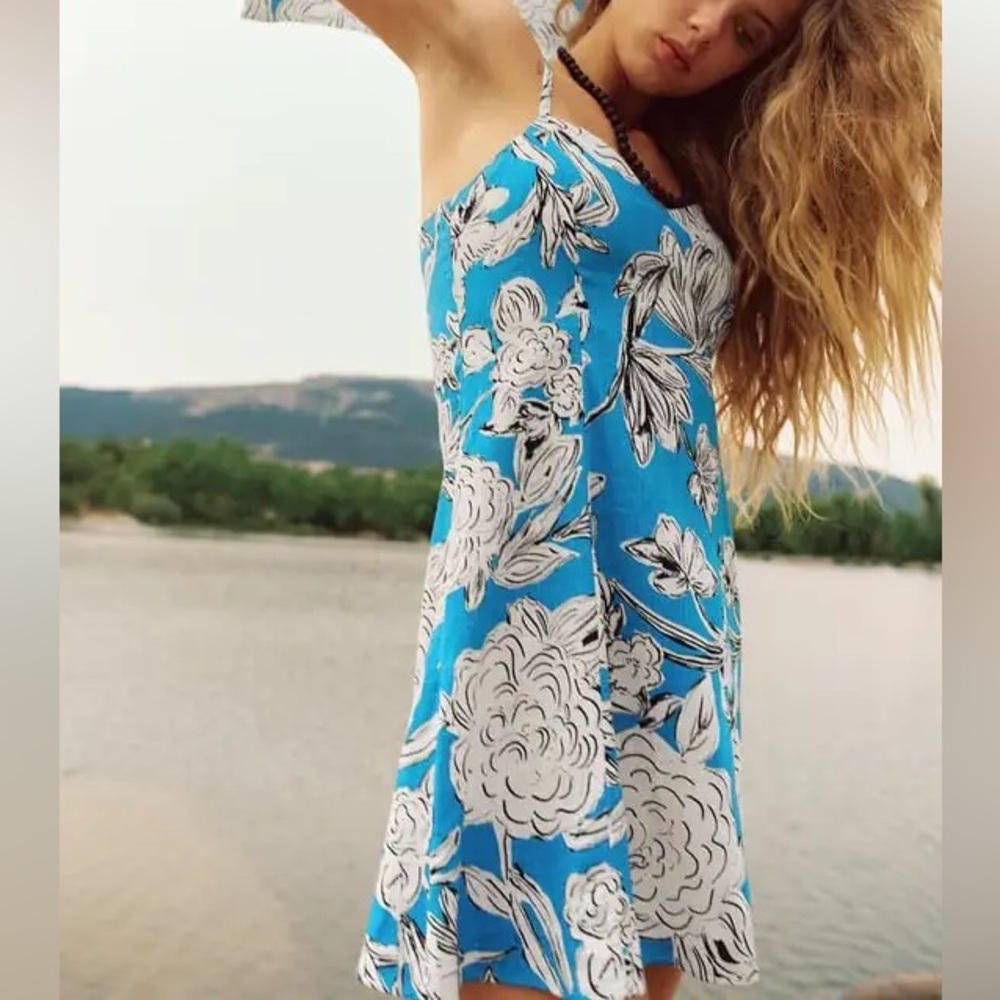 Zara Linen Blend Mini Dress